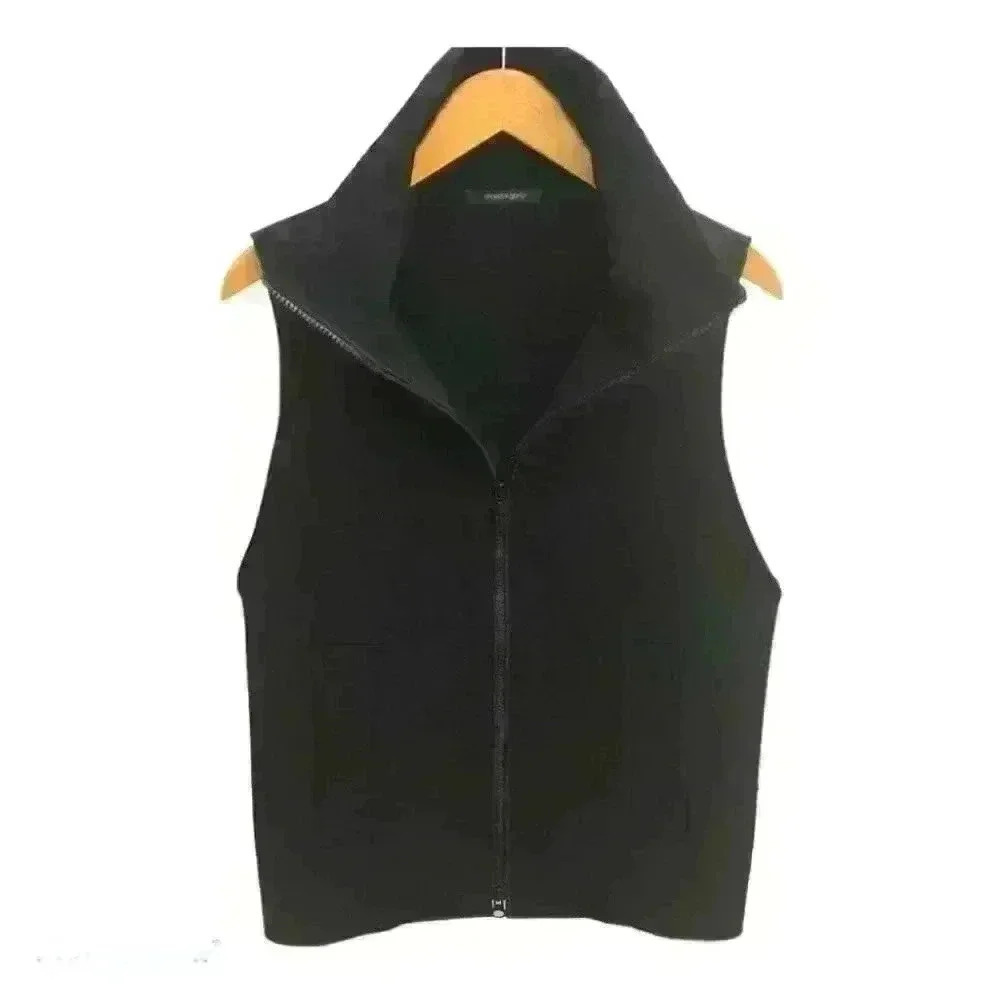 Annette Gortz Designer Relaxed Fit Soft Shell Vest Black Size 36 - Picture 4 of 14